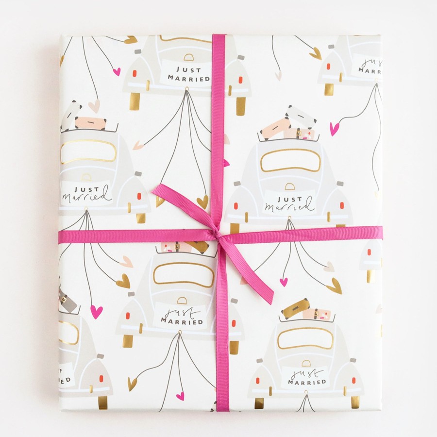 Hot Caroline Gardner Just Married' Wedding Car Wrapping Paper