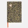 New CAROLINE GARDNER Khaki/Black Heart Hardback Notebook