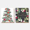 Clearance CAROLINE GARDNER Tree, Baubles & Mistletoe Charity Christmas Cards Pack Of 8