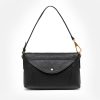 Online GIANNI Black Leather Brooke Flap Bag