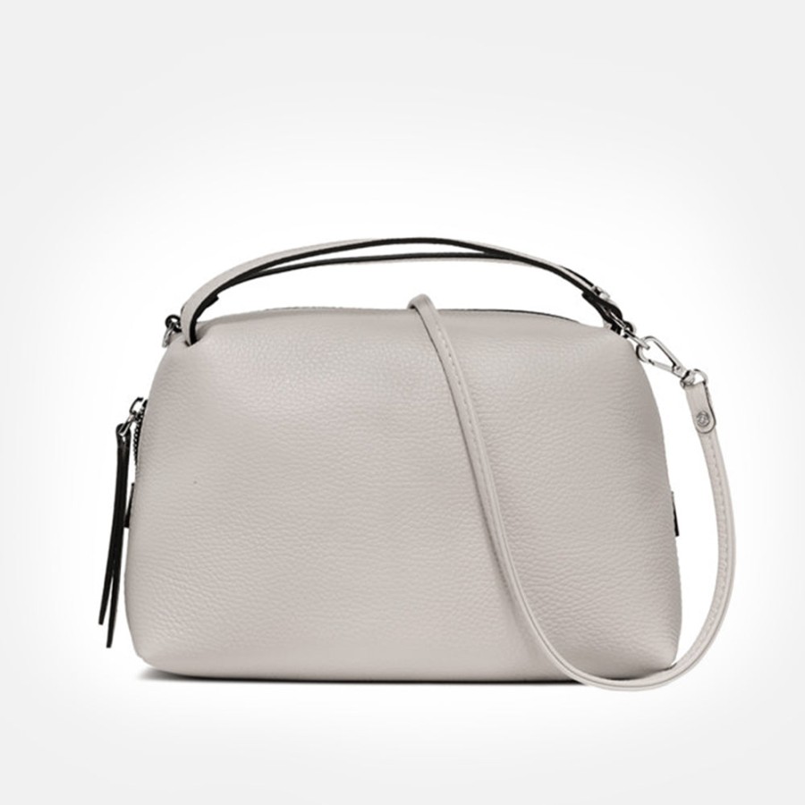 Best GIANNI Pale Grey Leather Large Alifa Bag