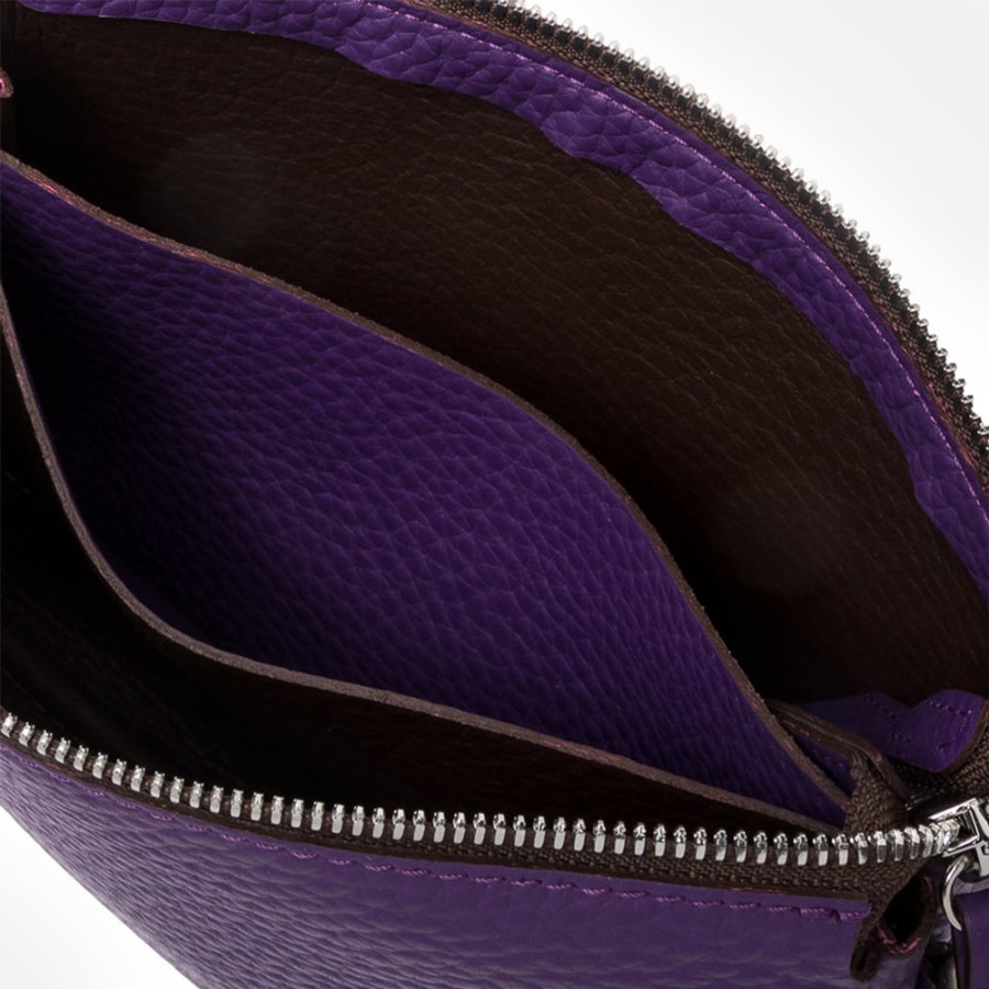 New GIANNI Purple Leather Small Mia Bag