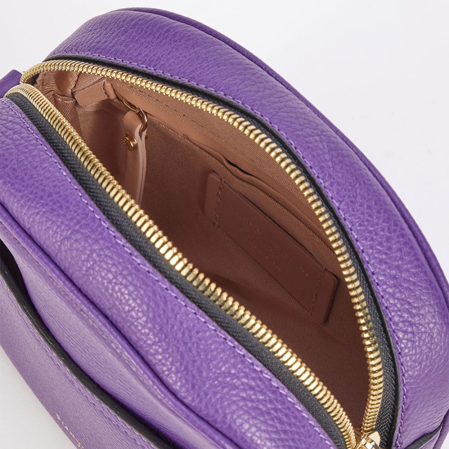 Hot GIANNI Purple Leather Nina Camera Bag