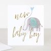 New Caroline Gardner Elephant Balloon New Baby Boy Card