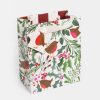 Clearance CAROLINE GARDNER Robins In Foliage Medium Christmas Gift Bag