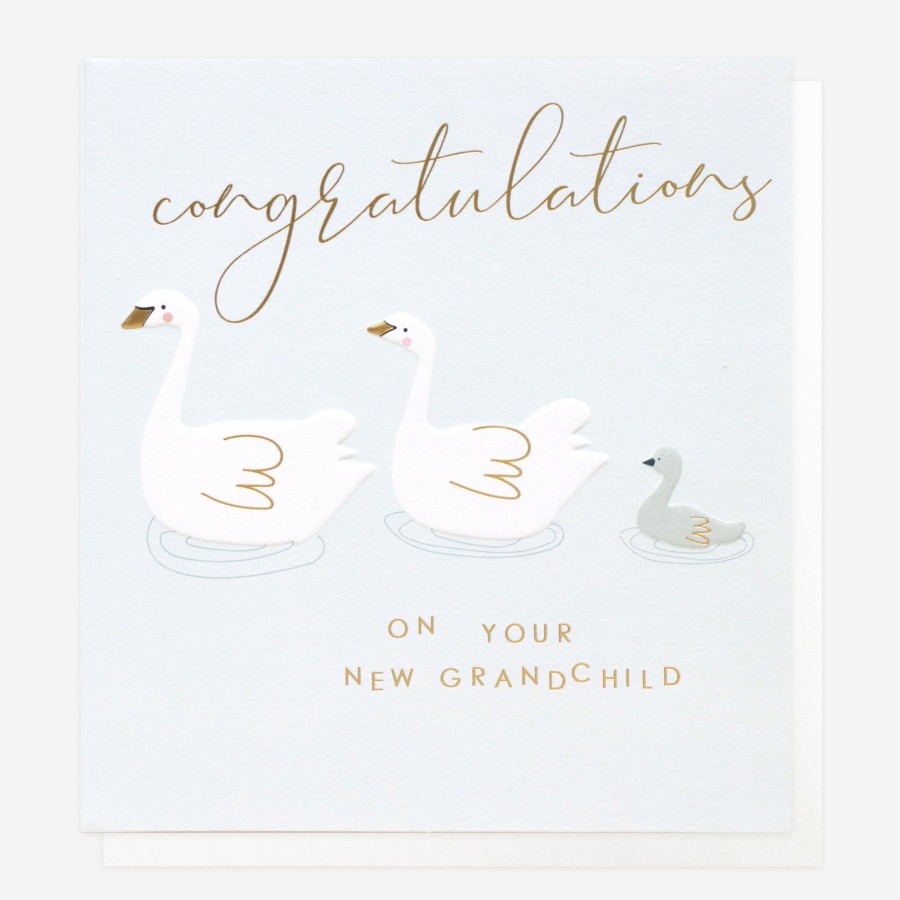 Hot Caroline Gardner Swans New Grandchild Baby Card For Grandparent