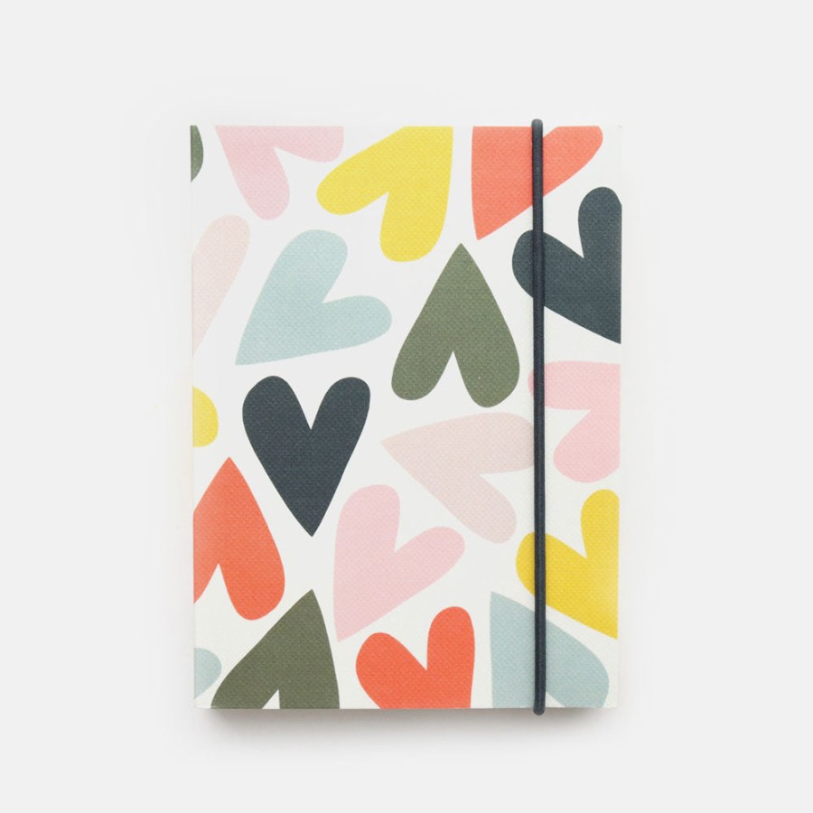 Clearance CAROLINE GARDNER Multi Hearts Small Chunky Soft Cover Notebook