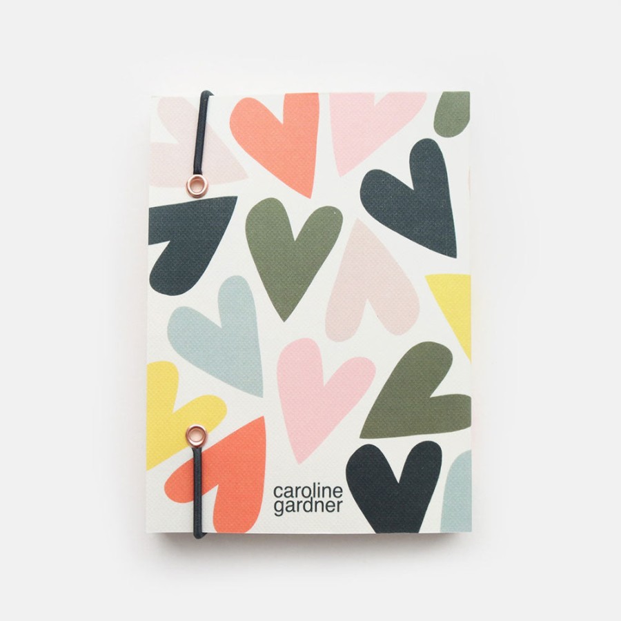 Clearance CAROLINE GARDNER Multi Hearts Small Chunky Soft Cover Notebook