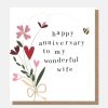 Hot CAROLINE GARDNER Wonderful Wife Flowers Anniversary Card