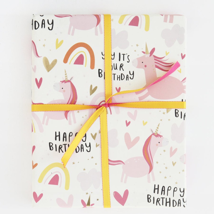 Online Caroline Gardner Unicorns Party Time Wrapping Paper