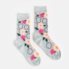 Clearance Caroline Gardner Grey Floral Socks