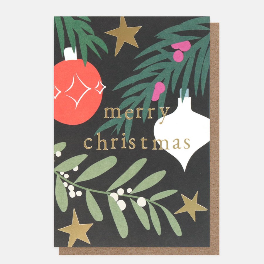 Best CAROLINE GARDNER Baubles & Branches Small Christmas Card Pack Of 10