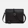 Best GIANNI Black Leather Three Flap Bag