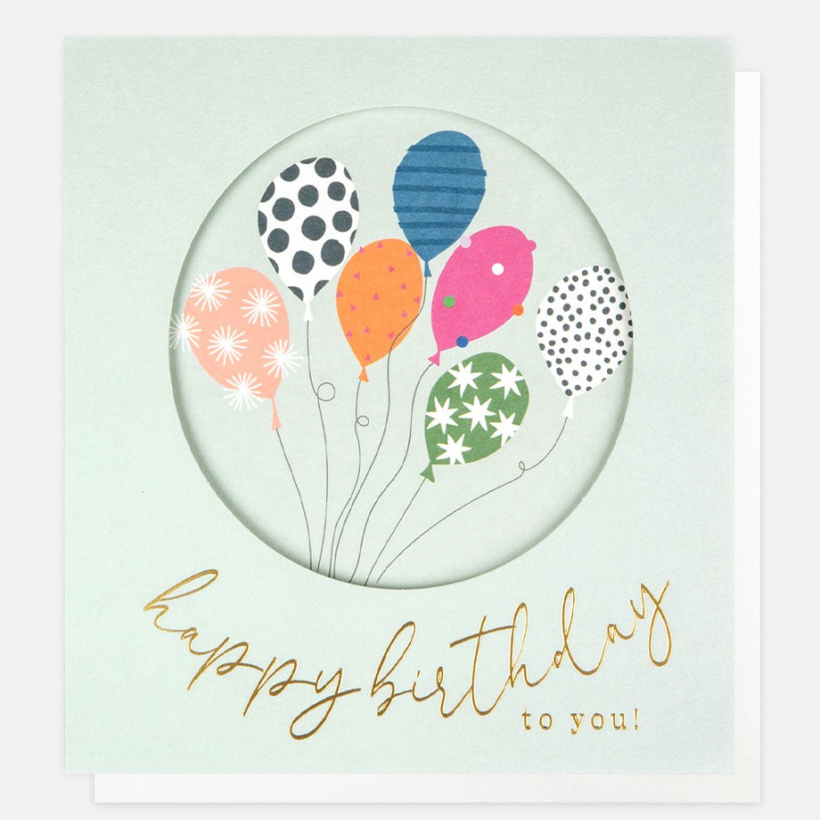 Clearance CAROLINE GARDNER Patterned Balloons Birthday Card