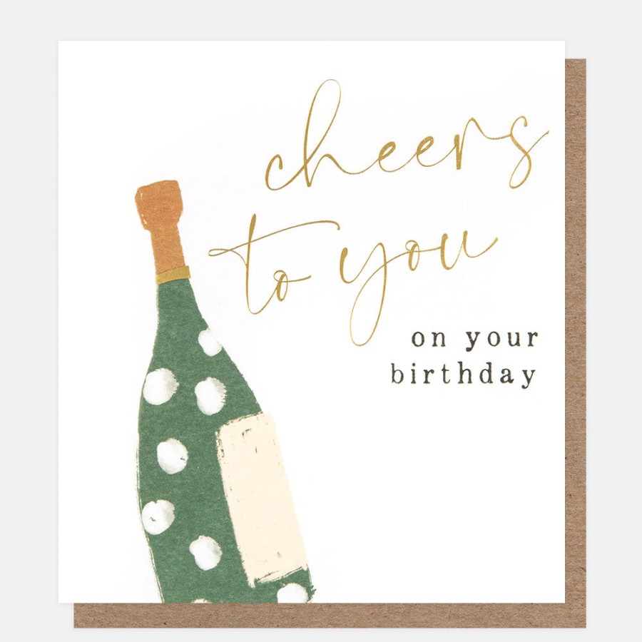 Wholesale CAROLINE GARDNER Cheers To You Spotty Bottle Birthday Card