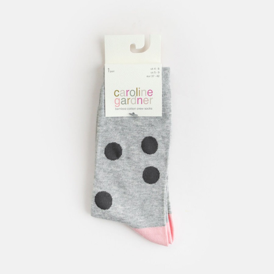 Wholesale Caroline Gardner Grey Mini Spots Socks