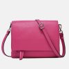 Hot GIANNI Bright Pink Leather Three Flap Bag