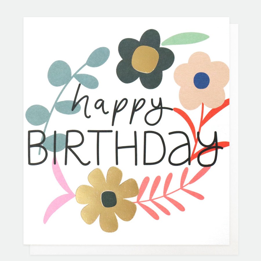 New Caroline Gardner Floral Happy Birthday Card