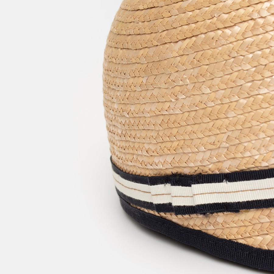 Clearance FERRUCCIO VECCHI Stripe Band Straw Riding Hat