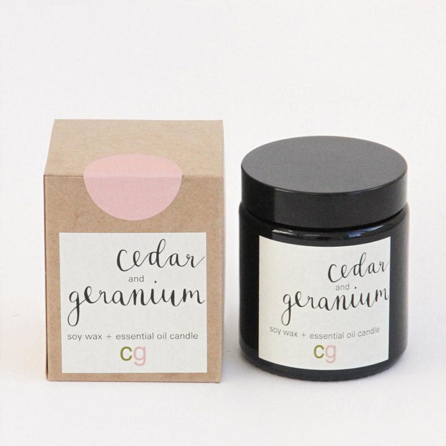 Online Caroline Gardner Cedar & Geranium Soy Wax Vegan Large Travel Candle