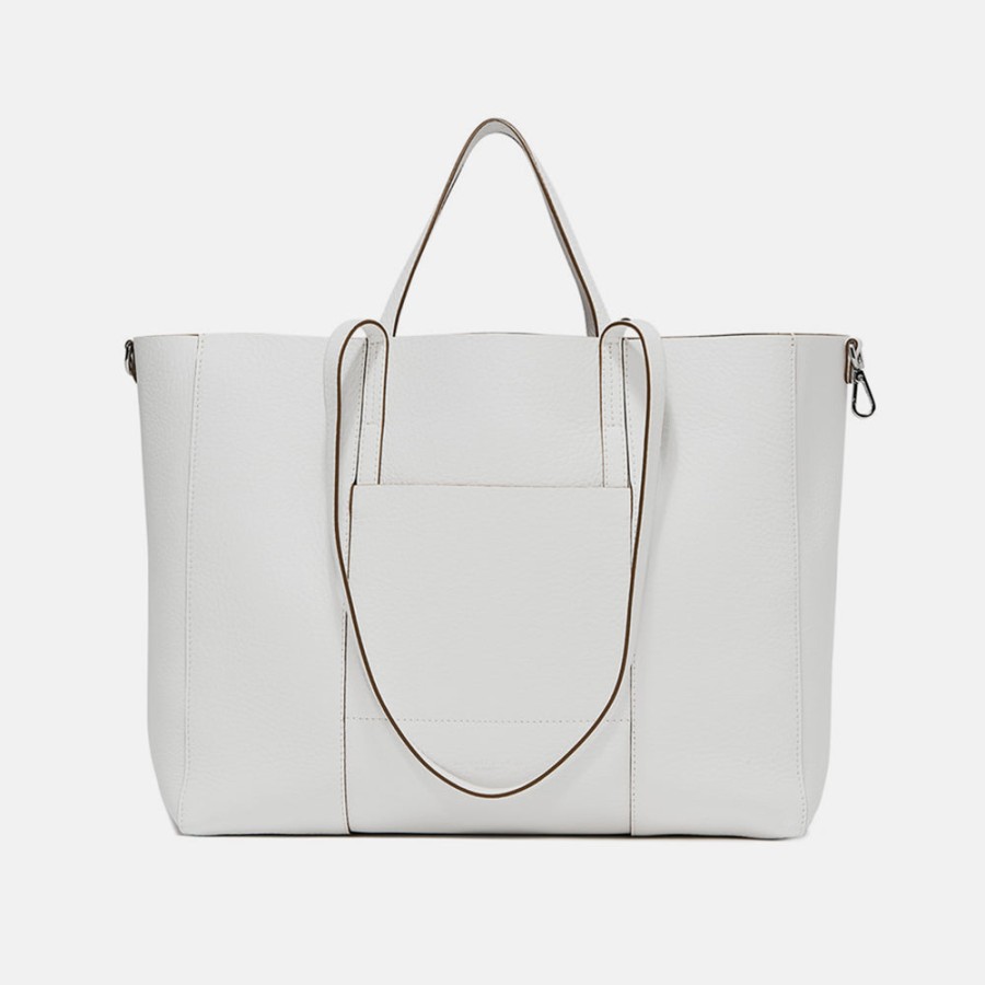 Clearance GIANNI White Leather Superlight Tote Bag