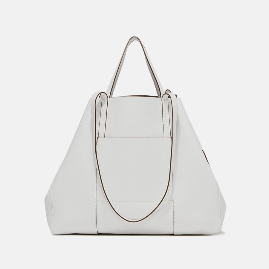 Clearance GIANNI White Leather Superlight Tote Bag