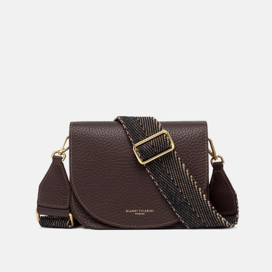 Online GIANNI Cognac Leather Tara Crossbody Bag