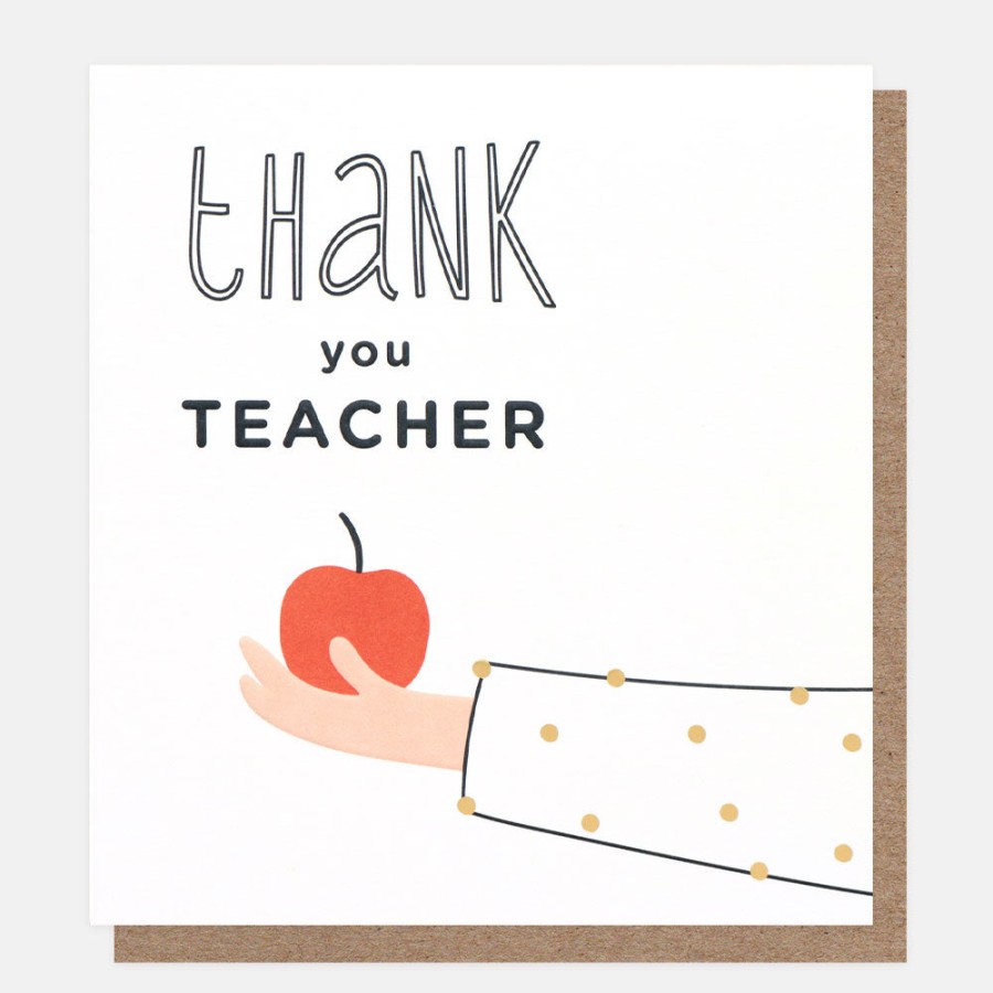 New Caroline Gardner Teacher Apple In Hand Thank You Card